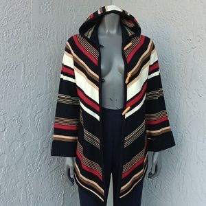 DonKenny Ladies Multi-Color JACQUARD Boyfriend Cardigan w/Toggle Closure